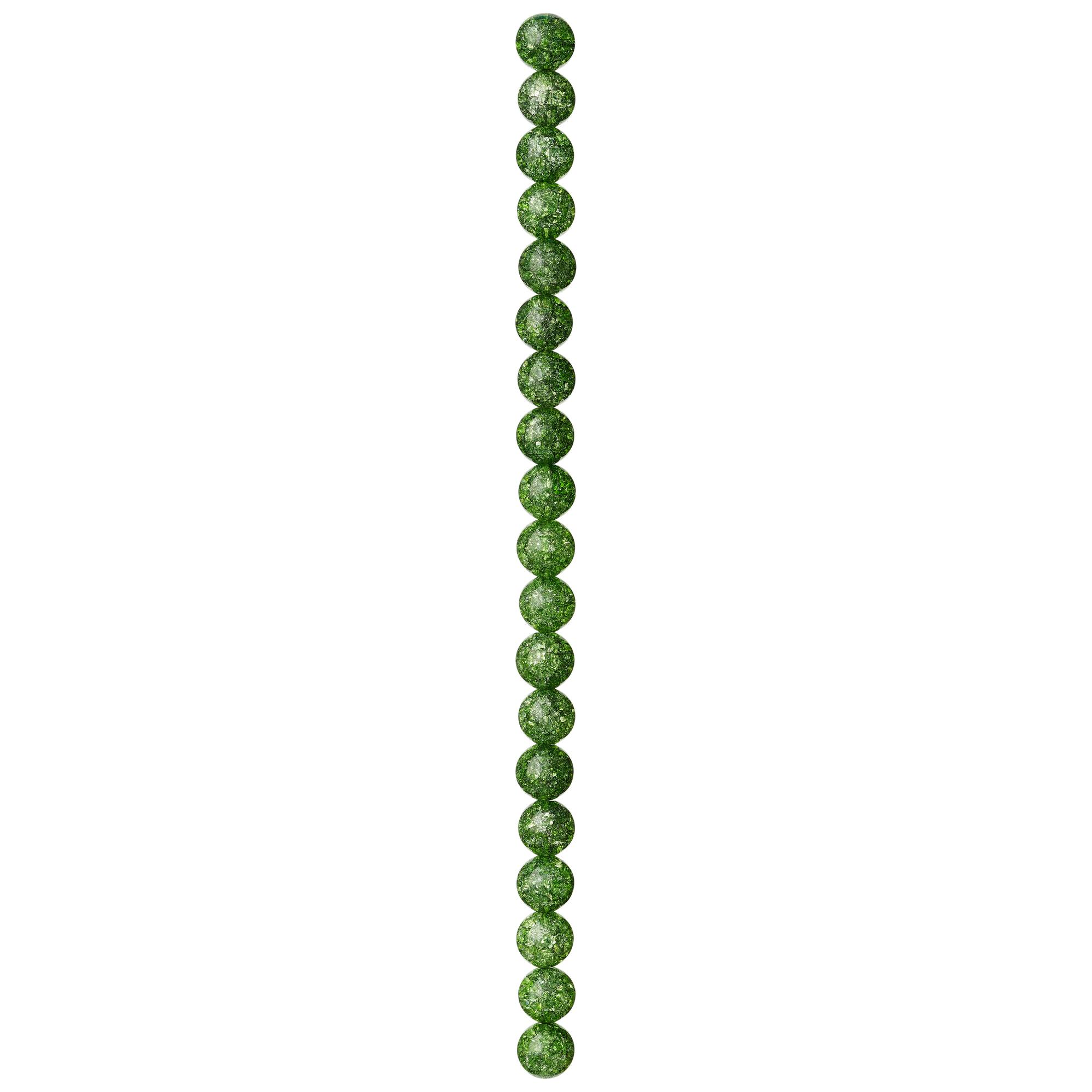 Green Crackled Quartz Round Beads, 10mm by Bead Landing™